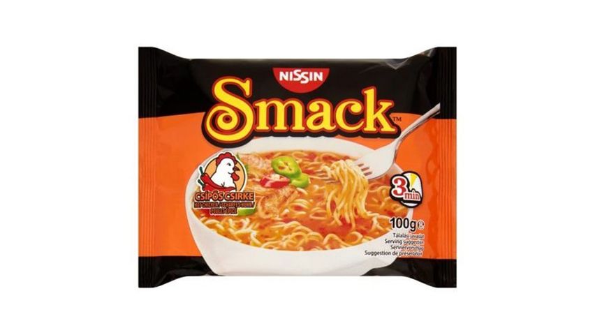 Nissin Smack csípős csirke ízű instant tésztaleves 100 g