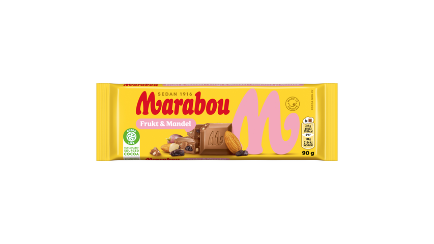 Marabou Mjölkchoklad Frukt & Mandel 90g