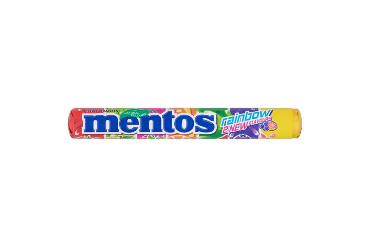 Mentos Rainbow vegyes gyümölcs ízű cukordrazsé 37,5 g
