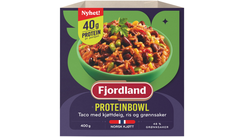 Fjordland Proteinbowl Tacokjøttdeig, Ris og Grønnsaker | 400g