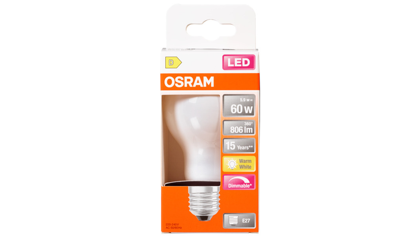 Osram Lyspære Led Cl A | 60 matt dim 827 E27