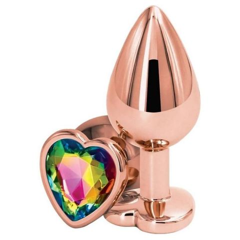 Sexy Elephant Rose Gold Heart anální kolík s diamantem malý | 1 kus