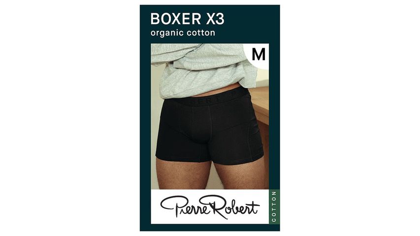 Cotton Boxer Men Black M | 3stk