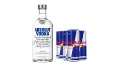 Absolut Vodka 350ml + 4 Red Bull 250ml