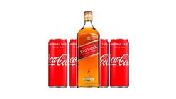 Red Label Whisky 350ml + 4 Coca Cola Original 330ml