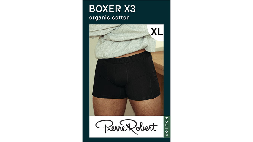 Cotton Boxer Men Black XL | 3stk