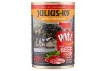 Julius-K9 teljes értékű állateledel felnőtt kutyák számára pástétom marhával és májjal 400 g