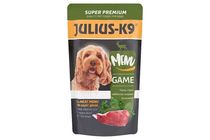 Julius-K9 húsos menü vadhússal, aszpikos bevonattal teljes értékű eledel kutyák számára 125 g