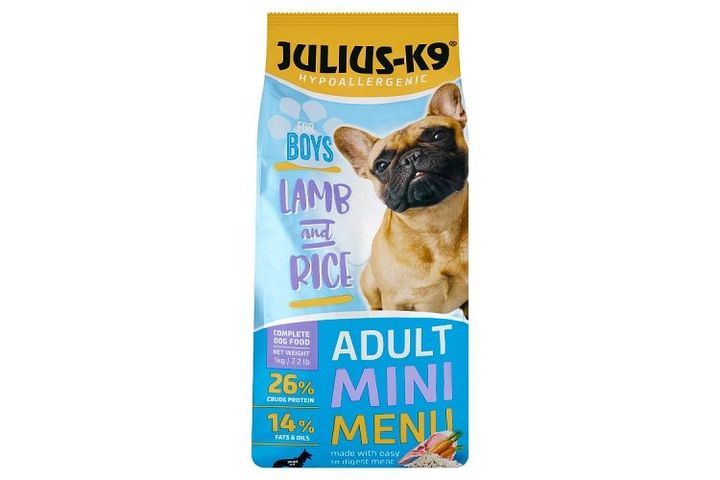 Julius-K9 Hypoallergenic Adult Bárány-Rizs for Boys Complete Dog Food 1 kg
