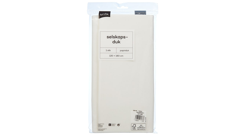 Unik Selskapsduk Hvit | 120cm  x 180cm