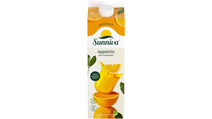Sunniva Presset Appelsin m/Fruktkjøtt | 1l