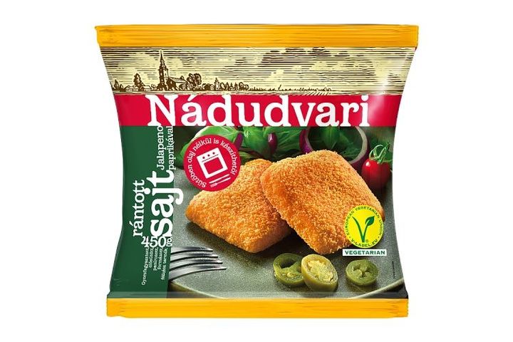 Nádudvari gyorsfagyasztott, elősütött, panírozott rántott sajt jalapeno paprikával 450 g