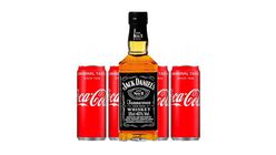 Jack Daniels Whiskey 350ml + 4 Coca Cola Original 330ml
