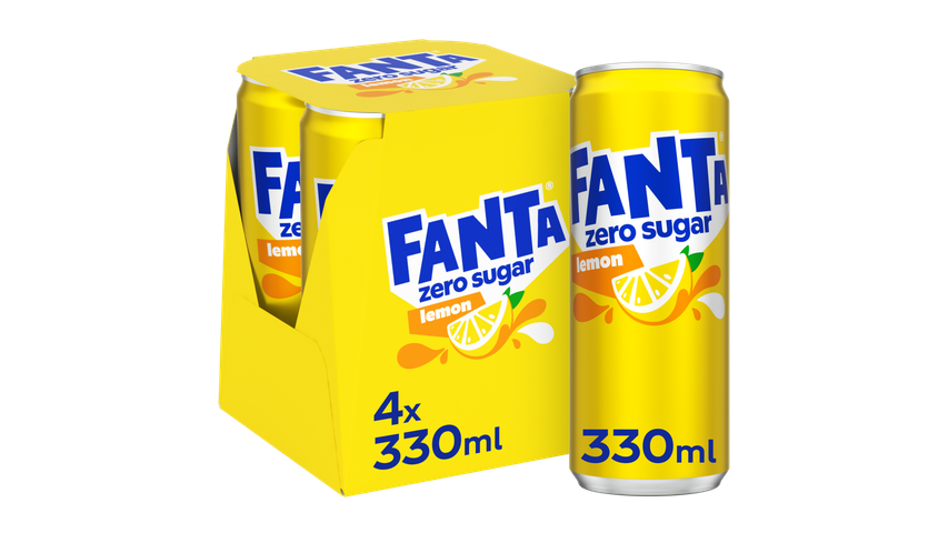 Fanta Lemon u/Sukker| 4 x 0.33l