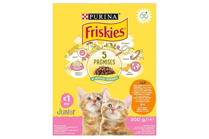 Purina Friskies Junior Dry Cat Food with Chicken, Milk and Added Vegetables 300 g