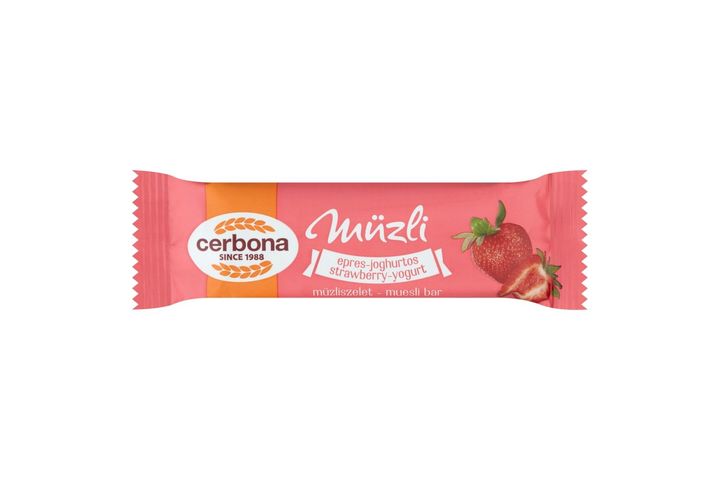Cerbona epres-joghurtos müzliszelet epres bevonó talppal 20 g