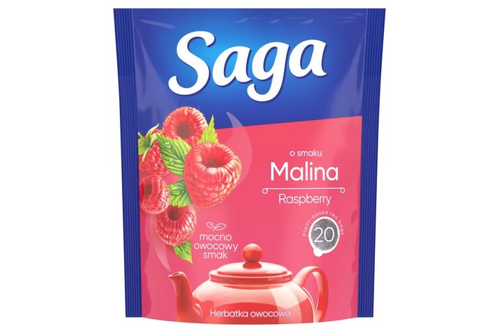 Saga Raspberry Tea 20 Tea Bags 34 g