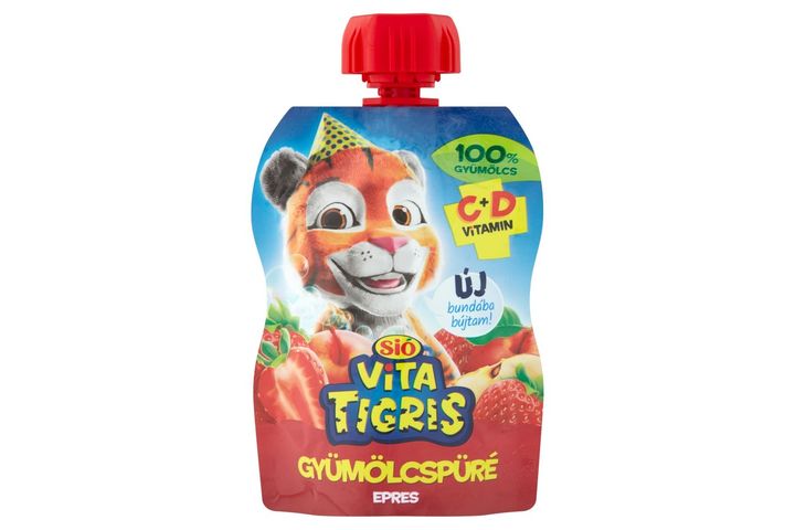Sió Vitatigris alma-szőlő-eper gyümölcspüré 90 g