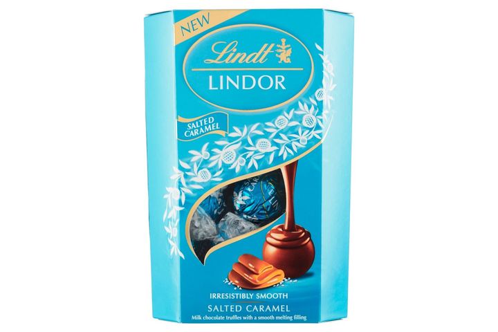 Lindt tejcsokoládé sókristályokkal és lágyan olvadó karamellás töltelékkel 200 g