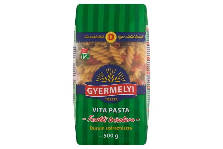 Gyermelyi Vita Pasta Fusilli Tricolore durum száraztészta 500 g