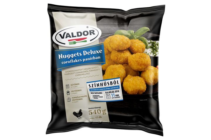 Valdor Nuggets Deluxe Quick-Frozen Ready-Fried Chicken Breast Fillets in Corn Flakes Bread 540 g