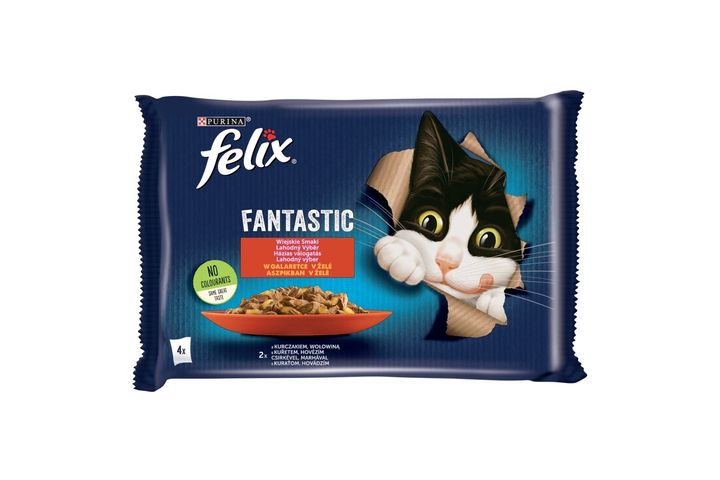 Felix Fantastic alutasak Multipack Marhával és Csirkével Aszpikban 4x85g