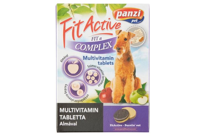Panzi Fit Active Fit a Complex multivitamin tabletta almával kiegészítő eledel kutyáknak 60 db 60 g
