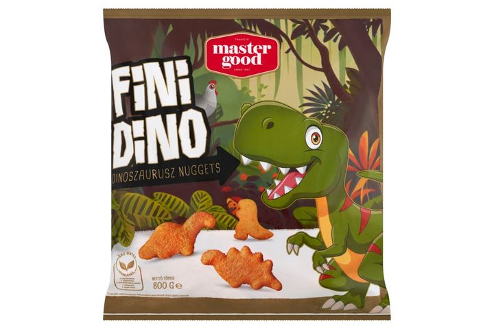 Master Good Fini Dino Dinoszaurusz Nuggets gyorsfagyasztott panírozott csirke mellhús 800 g