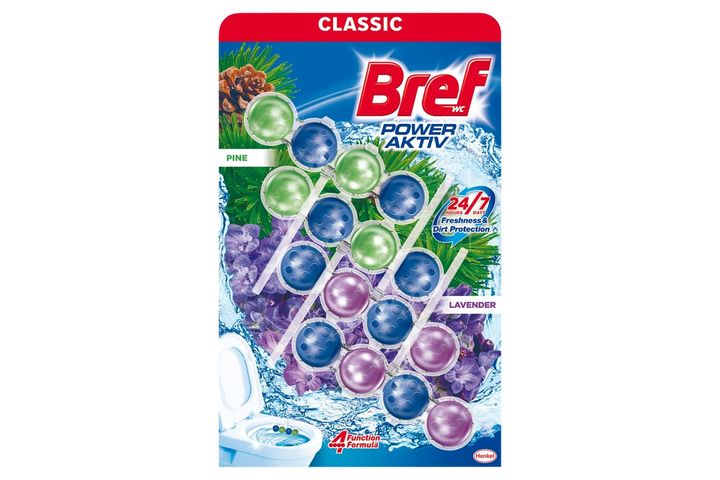 Bref Power Aktiv Pine/Lavender WC frissítő 4 x 50 g