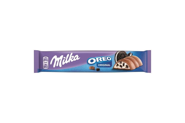 Milka & Oreo alpesi tejcsokoládé kakaós kekszdarabokkal és vaníliaízű tejes krémtöltelékkel 37 g