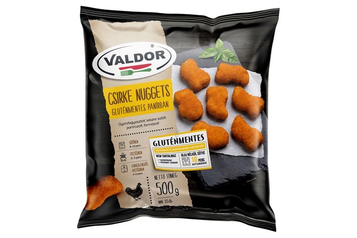 Valdor Quick-Frozen Chicken Nuggets in Gluten-Free Bread 500 g