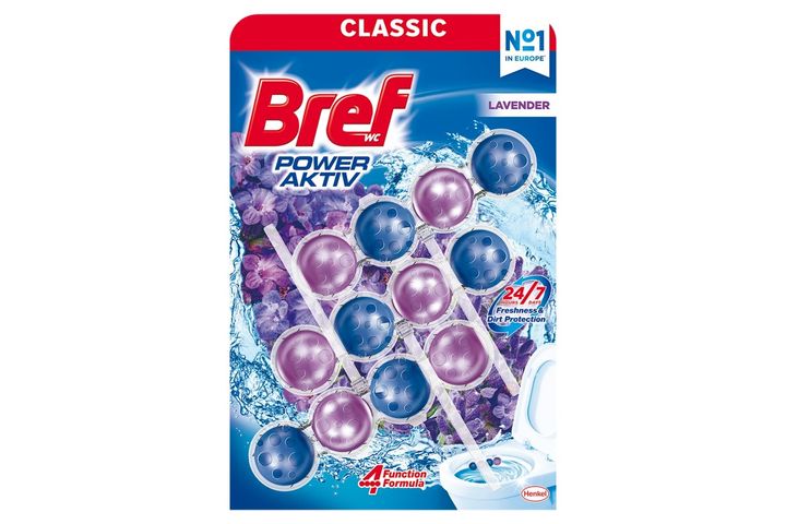 Bref Power Aktiv Lavender tuhý WC blok | 3 x 50 g