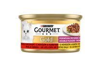 Gourmet Gold Double Pleasure Konzerva s kuřecím a hovězím pro kočky | 85 g