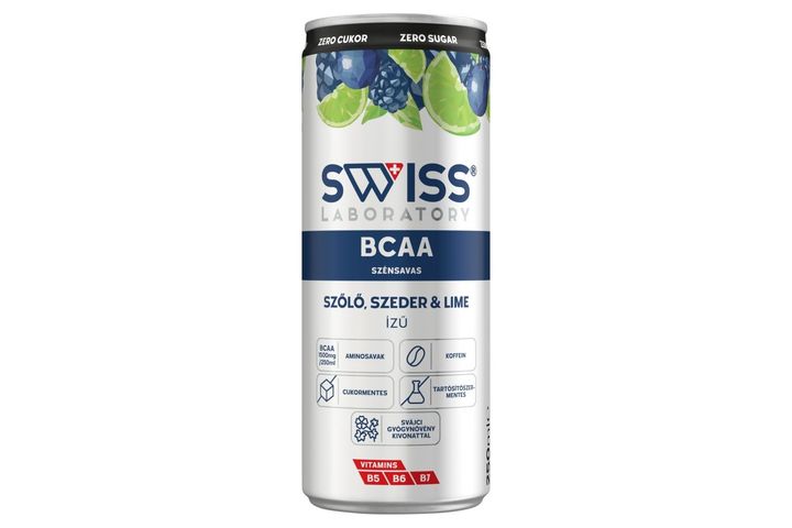 Swiss Laboratory Carbonated Alcohol-Free Grape, Blackberry & Lime Flavour BCAA Vitamin Drink 250 ml