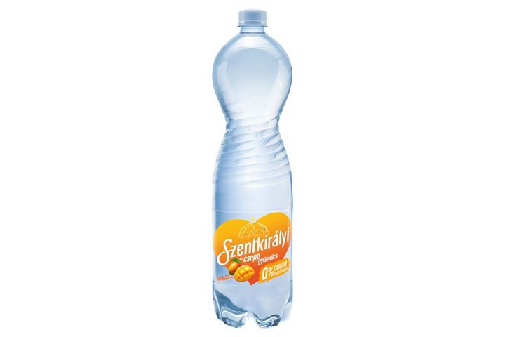 Szentkirályi Egy csepp gyümölcs Mango Flavour Slightly Carbonated Soft Drink 1500 ml