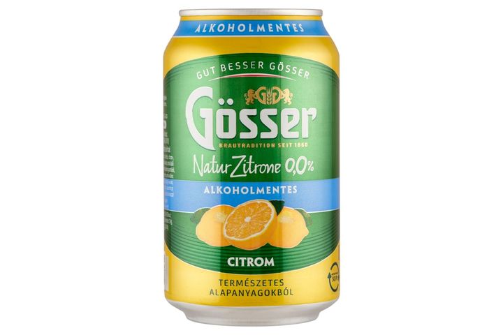 Gösser Natur Zitrone citromos alkoholmentes sörital 0,0% 330 ml