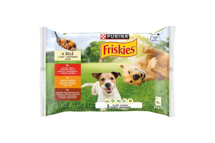 Purina Friskies aszpikos válogatás nedves kutyaeledel 4 x 85 g (340 g)