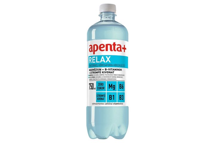 Apenta+ Relax feketeribizli-vörösáfonya-hibiszkusz ízű szénsavmentes üdítőital 750 ml