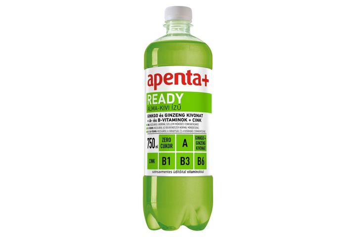 Apenta+ Ready alma-kivi ízű szénsavmentes, energiamentes üdítőital vitaminokkal 750 ml