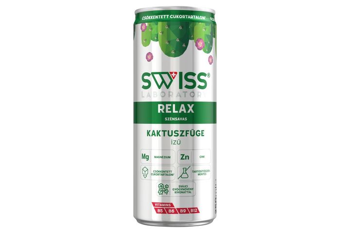 Swiss Laboratory Relax kaktuszfügeízű szénsavas ital svájci gyógynövény kivonattal 250 ml