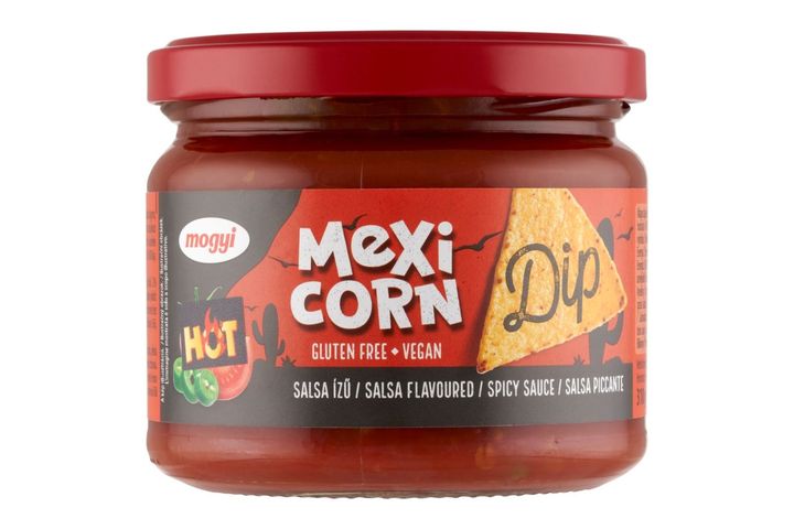 Mogyi Mexi Corn Dip Salsa Hot and Spicy Sauce with Tomatoes 310 g