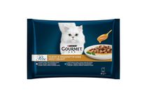 Purina Gourmet Perle Gravy Delight lazaccal/tonhallal nedves macskaeledel 4 x 85 g