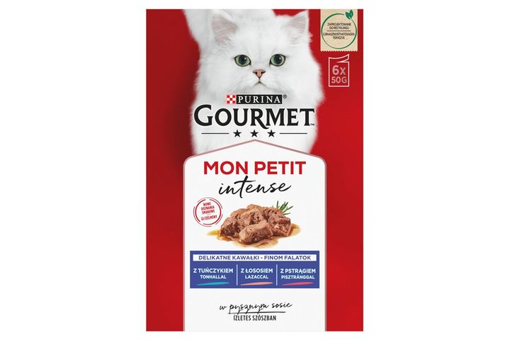 Purina Gourmet Mon Petit tonhallal/lazaccal/pisztránggal nedves macskaeledel 6 x 50 g