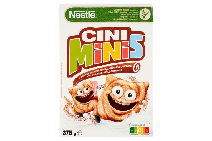 Nestlé Cini Minis ropogós fahéjas gabonapehely teljes kiőrlésű búzával, vitaminokkal és vassal 375 g