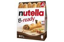 Nutella B-Ready ropogós ostya kakaós mogyorókrémmel és búzakészítménnyel töltve 6 x 22 g (132 g)