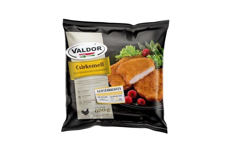 Valdor gyorsfagyasztott, készre sütött, csirkemell gluténmentes panírban 600 g