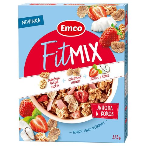 Emco Fitmix jahoda a kokos | 375 g