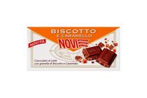 Novi Novità Milk Chocolate with Biscuit Pieces and Crunchy Caramel 100 g