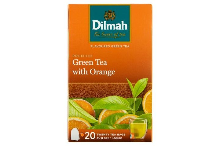 Dilmah Premium filteres zöld tea narancs aromával, aromazáró csomagolásban 20 filter 30g