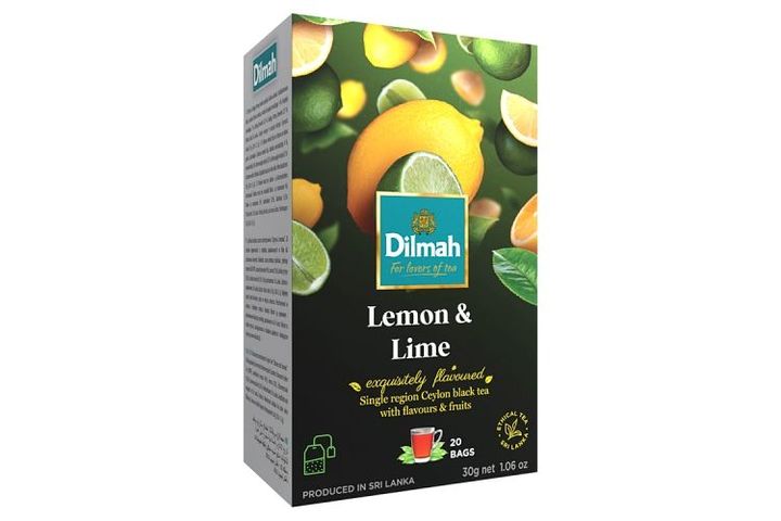 Dilmah Lemon & Lime Flavoured Ceylon Black Tea 20 Tea Bags 30 g